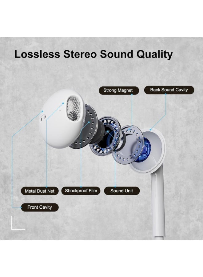 سماعات رأس سلكية من النوع C - سماعات أذن سلكية USB - C مع ميكروفون وتحكم في مستوى الصوت، سماعة رأس بخاصية إلغاء الضوضاء متوافقة مع iPhone 16/15 Pro Max وiPad وGalaxy S25/S24/S23/S22/Ultra Note 10/20 وPixel 7/6/5/4 - Image 2